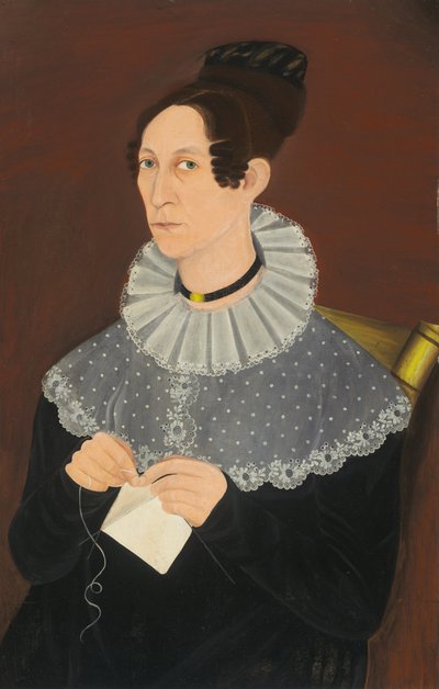 Valószínűleg Sarah Cook Arnold Knitting, c. 1830. alkotó: Unbekannt