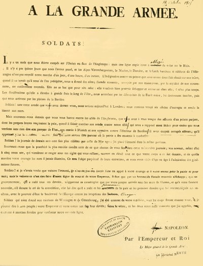 Kiáltvány a hadsereghez, 1805. október 13., 1921. alkotó: Unbekannt
