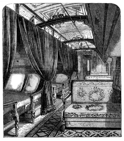 Pullman hálókocsi az Union Pacific Railroadon, c1869 alkotó: Unbekannt
