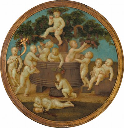 Putti borpréssel, c. 1500. alkotó: Unbekannt