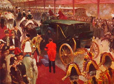 Alexandra királynő a Paddington állomásra érkezik Viktória királynő temetésére, 1901 1906 alkotó: Unbekannt