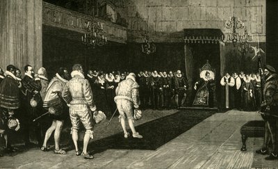 Erzsébet királynő fogadja a francia nagyköveteket Szent Bertalan mészárlása után, 1890. alkotó: Unbekannt