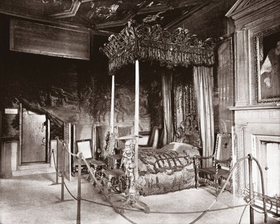 Queen Marys hálószoba a Holyroodhouse-ban, Edinburgh, Skócia, 1894. alkotó: Unbekannt