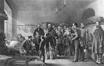 Viktória királynő 1819-1901 sebesült katonák látogatása, XIX alkotó: Unbekannt