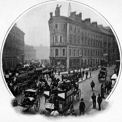 A Queen Victoria Street csomópontja a Cannon Street-lel, London City, 1903 1903 alkotó: Unbekannt