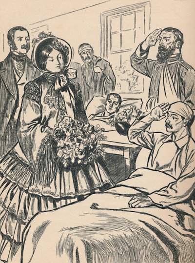 Viktória királynő meglátogatja sebesült katonáit, 1907 alkotó: Unbekannt