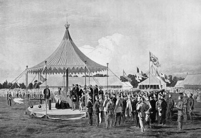 Viktória királynő leadta az első lövést Wimbledonban, 1860. július, 1920 alkotó: Unbekannt