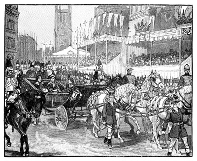 Viktória királynő megnyitja a Holborn viaduktot, London, 1869 alkotó: Unbekannt
