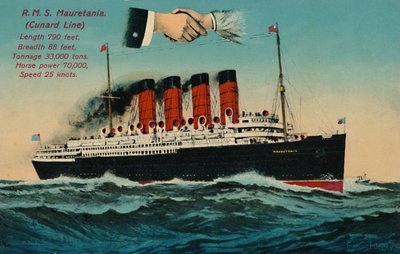 R.M.S. Mauretania. Cunard Line, 1930-as évek. alkotó: Unbekannt
