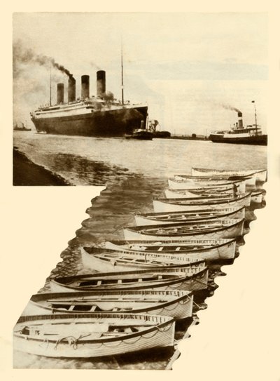 RMS Titanic és mentőcsónakok, 1912, 1935. alkotó: Unbekannt