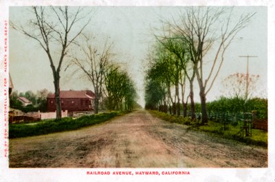 Railroad Avenue, Hayward, Kalifornia, 1905 alkotó: Unbekannt