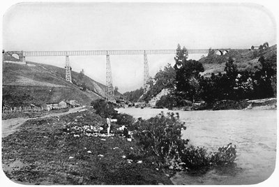 Vasúti híd a Malleco folyó felett, Araucania, 1911 alkotó: Unbekannt