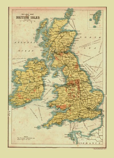 A Brit-szigetek vasúti térképe, 1902. alkotó: Unbekannt
