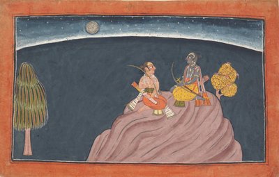 Rama és Lakshmana a Pavarasana hegyen: Folio a Shangri Ramayana sorozatból..., 1690-1710. alkotó: Unbekannt