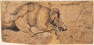 Rao Ram Singhs Elephant Gone Amok c. 1700. alkotó: Unbekannt