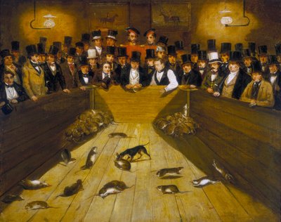 „Rat-Catching at the Blue Anchor Tavern, Bunhill Row, Finsbury”, c1850 alkotó: Unbekannt