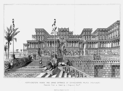 A Szennaherib-palota északkeleti homlokzatának rekonstrukciója, Kouyunjik, Asszír, 1853 alkotó: Unbekannt