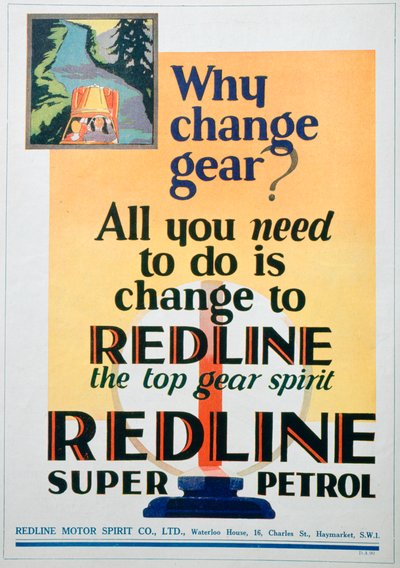 Red Line benzinhirdetés, 1929 alkotó: Unbekannt