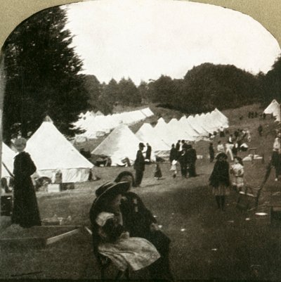Menekülttábor a Golden Gate Park bálpályáján, 1906. alkotó: Unbekannt