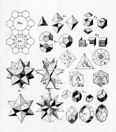 Különböző típusú szabályos geometriai testek, 1619 alkotó: Unbekannt