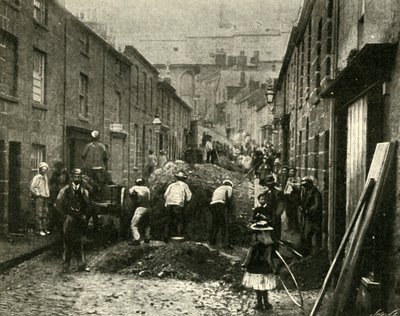 Árvíz által lehullott törmelék eltávolítása St. Ives-ben, 1901. alkotó: Unbekannt