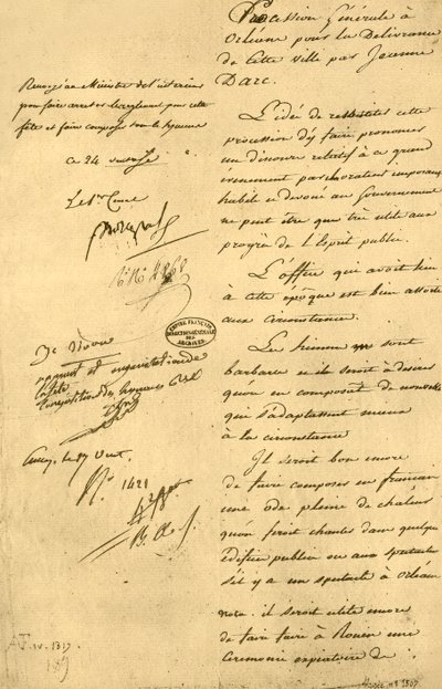 A belügyminiszter jelentése Jeanne d
