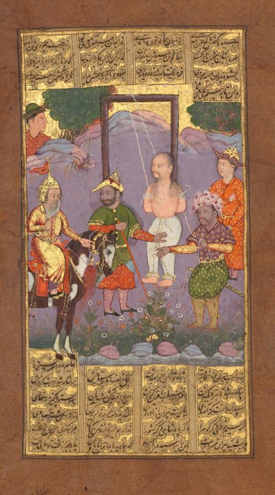 Bizhan megmentése Pirantól, Folio Firdausi királyainak Shahnama könyvéből, kb. 1610. alkotó: Unbekannt