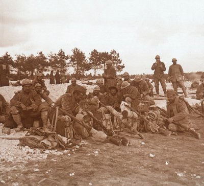 Pihenőhely, Champagne, Észak-Franciaország, c1914-c1918 alkotó: Unbekannt
