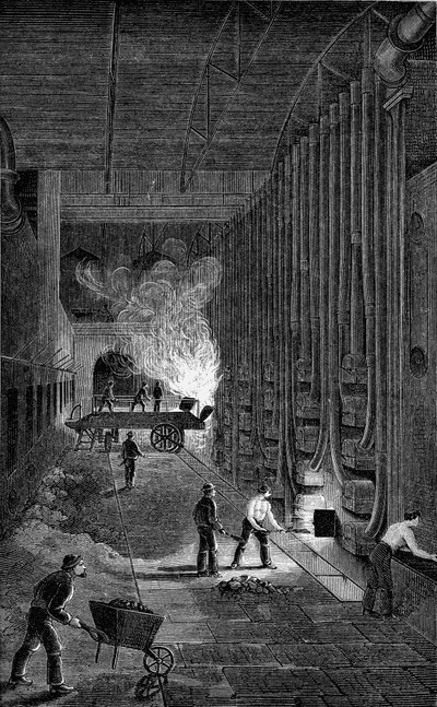 Retort House, Imperial Gasworks, Kings Road, London, 1876 alkotó: Unbekannt