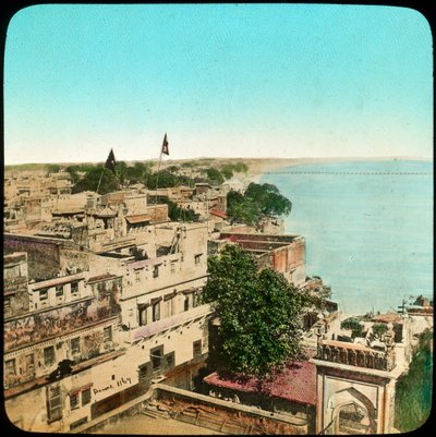 Gangesz folyó az Aurangzeb mecsetből, Benares, India, 19. század vége vagy 20. század eleje alkotó: Unbekannt