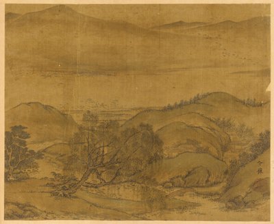 Folyói táj: egy fűz és más fák, dombok..., Yuan vagy Ming dinasztia, 1279-1644. alkotó: Unbekannt