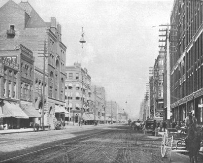 Riverside Avenue, Spokane, Washington, USA, 1900. alkotó: Unbekannt