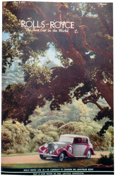 Rolls-Royce autóhirdetés, 1937 alkotó: Unbekannt