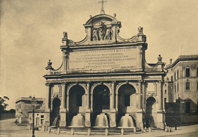Roma - V. Pál akvaduktjának szökőkútja, a Fontana tervei alapján 1612-ben, 1910-ben alkotó: Unbekannt