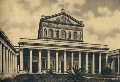 Roma - A Szent Pál-bazilika főhomlokzata falak nélkül, 1910. alkotó: Unbekannt