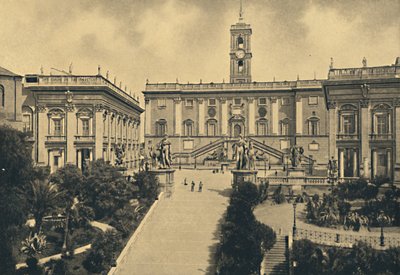 Roma – A Capitolium: a központban a Szenátorok Palotája, jelenleg a Városháza, 1910. alkotó: Unbekannt