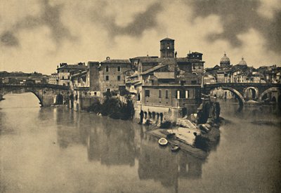 Roma - Tiberine-sziget és az ősi Caestius és Fabritius híd, 1910 alkotó: Unbekannt