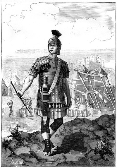 A gallokat meghódító római százados Julius Caesar vezetésével, ie 1. század, 1882-1884 alkotó: Unbekannt