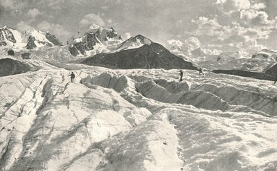 Roseg-gleccser Pontresina közelében, Engadine, Svájc, 1895. alkotó: Unbekannt