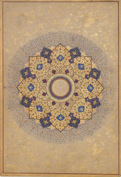 Shah Jahan nevét és címét viselő rozetta, Folio a Shah Jahan albumból, kb. 1645. alkotó: Unbekannt