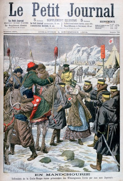 A mandzsuk fogságba esett orosz ápolónőt átadják a japánoknak, Mandzsuria, 1904 alkotó: Unbekannt