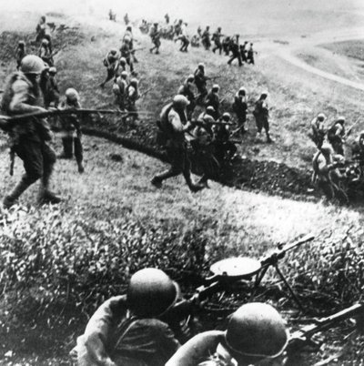 Orosz csapatok az ellentámadásban, Mozdok-vidék, Észak-Kaukázus, 1942. szeptember alkotó: Unbekannt