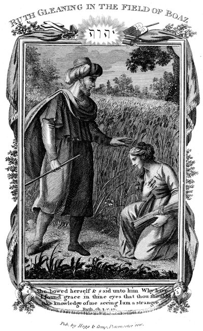 Ruth Boáz mezején gyűjtöget, c1804 alkotó: Unbekannt