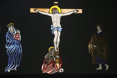 Szent Antal kopt templomi műalkotások: Jézus a kereszten, Jeruzsálem, Izrael alkotó: Unbekannt