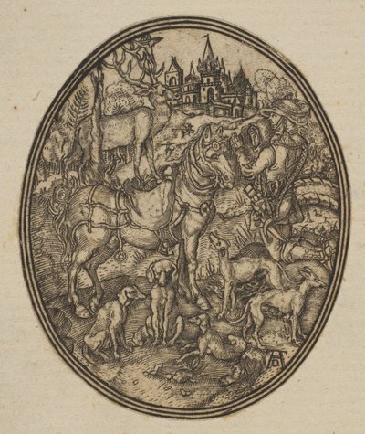 Saint Eustace kicsinyített hátoldali másolata oválisan.n.d. alkotó: Unbekannt