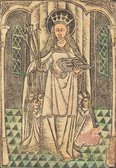 Szent Orsolya mint védőnő, 1480-ban vagy azt követően. alkotó: Unbekannt