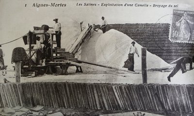 Saltworks, Camargue, Aigues-Mortes, Provence, Franciaország (f/w fotó) alkotó: Unbekannt