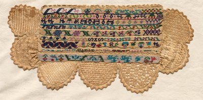 Sampler töredék, 1800-as évek. alkotó: Unbekannt