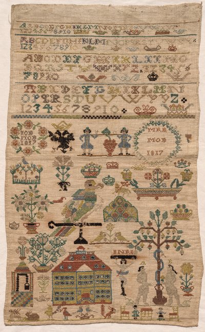 Sampler töredék, 1817. alkotó: Unbekannt