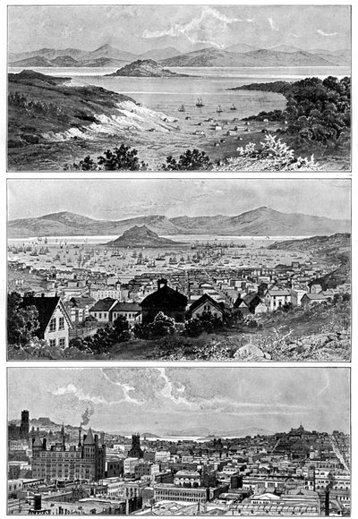 San Francisco 1848 novemberében, 1858 és a 19. század végén, 1901 alkotó: Unbekannt